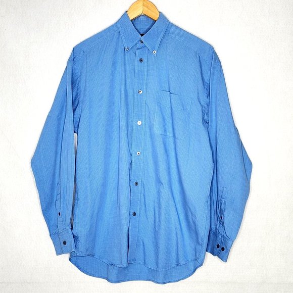 Banana Republic Other - Banana Republic Blue Check Button Up Shirt Long Sleeve Cotton